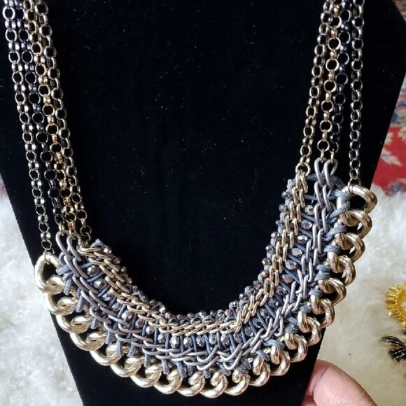 Chico's Gold and Silver Statement Necklace - Picture 9 of 9